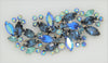Weiss Sapphire AB Blues Floral Vintage Costume Figural Pin Brooch