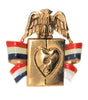Coro Sweetheart WW2 Patriotic Heart Locket Fur Clip Vintage Figural Pin Brooch
