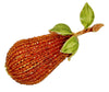 Vendome Fruit Golden Beaded Pear Figural Vintage Pin Brooch - 1950s Rare