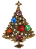Hollycraft Christmas Garland & Rhinestone Tree Vintage Figural Brooch