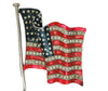 Boucher American Patriotic Waving Flag WW2 Vintage Figural Pin Brooch
