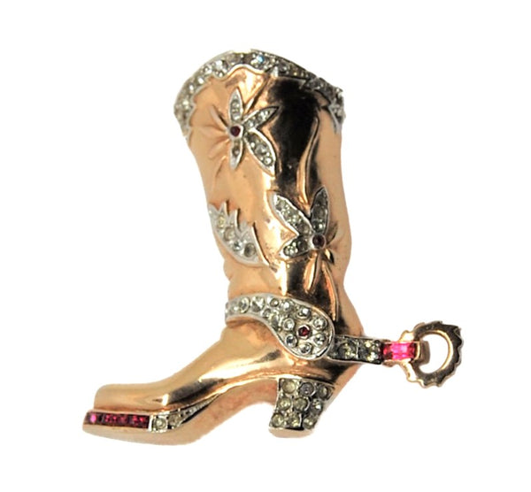 Coro Pegasus A Katz Cowboy Boot 1940s Vintage Figural Costume Brooch