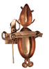 Art Deco Copper Lampl Organ Grinder Tiny Monkey Figural Pin Brooch - 1950s
