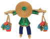 Ciner Asian Flower Seller F!oral Baskets are Vintage Figural Brooch