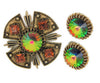 Dodds Watermelon Rivoli Maltese Vintage Figural Brooch &amp; Earring Set