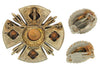 Dodds Watermelon Rivoli Maltese Vintage Figural Brooch &amp; Earring Set