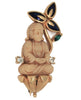 Jomaz Buddha Lotus Blossoms Vintage Figural Costume Pin Brooch