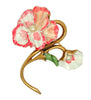 HAR Creamy Pink Double Blossom Flower Vintage Figural Pin Brooch