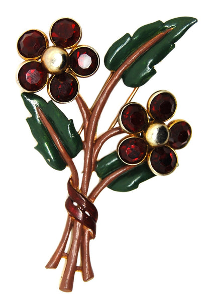 Deja Pat Pending Spring Time Floral Fur Clip Vintage Figural Brooch