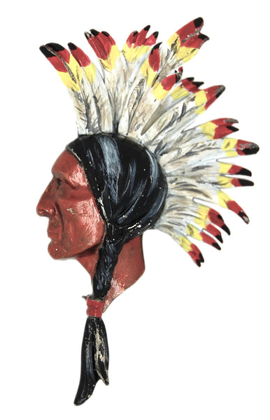 DeMille Indian Chief Northwest Mounted Police Vintage Figural Pin Brooch