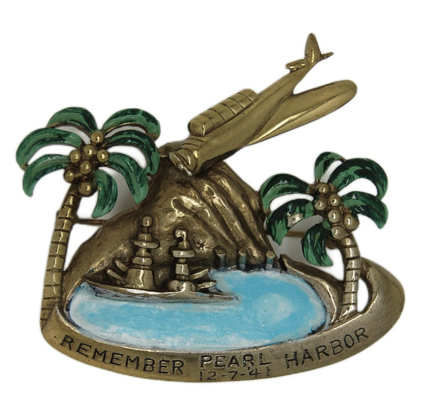 Remember Pearl Harbor Patriotic Sweetheart Vintage Figural Brooch