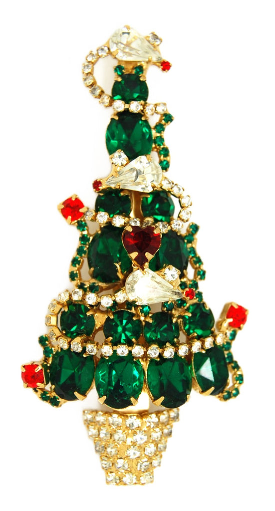 Bauer Merry ChrisMouse Christmas Tree Vintage Figural Holiday Brooch