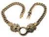 Craft Gem-Craft Double Lion Curb Chain Choker Vintage Figural Necklace