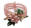 Coro Pale Pink Pearl Grapes Vintage Figural Wrap Bracelet
