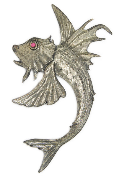 Zentell Massive Flying Fish Vintage Figural Costume Brooch