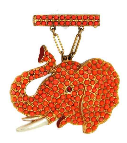 Acrobat Frank Gargano Trumpeting Elephant Vintage Figural Pin Brooch