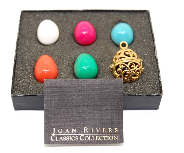 Joan Rivers Boxed 6 Egg Interchangeable Vintage Pendant Necklace Set
