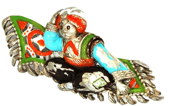 Korda Thief of Bagdad Ahmed Abu Magic Carpet Vintage Figural Pin Brooch