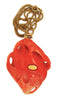 KJL Faux Coral Floral Abstract Vintage Figural Pendant Necklace