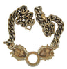 Craft Gem-Craft Double Lion Curb Chain Choker Vintage Figural Necklace