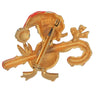 JJ Christmas Duck &amp; Candy Cane Vintage Figural Costume Brooch