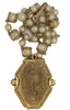 Coro Intaglio Roman Gladiator Pendant Vintage Figural Pearl Necklace