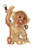KJL Kenneth J Lane Gold Plated Monkey Vintage Figural Brooch