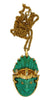 Wonderful Gargoyle Green Lucite Vintage Figural Pendant Statement Necklace