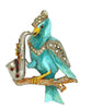 Coro Sassy Saxophone Playing Blue Bird Vintage Figural Pin Brooch