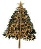 Christmas Tree Dimensional Garland Enamel and Rhinestone Vintage Figural Brooch