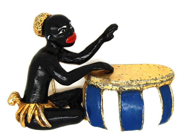 Korda Jungle Book Drummer Rice Weiner Vintage Figural Brooch 1942