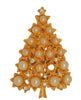 Graziano Pearl & Rhinestone Christmas Tree Pin Brooch