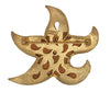 ART Cork & Gold Plate Fancy Starfish Vintage Figural Costume Pin Brooch