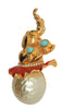 KJL Elephant Tutu Circus Enamel & Pearl Vintage Costume Figural Pin Brooch