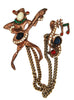 Mandle Slater Mandolin Player Treble Clef Chatelaine Vintage Figurals Brooch