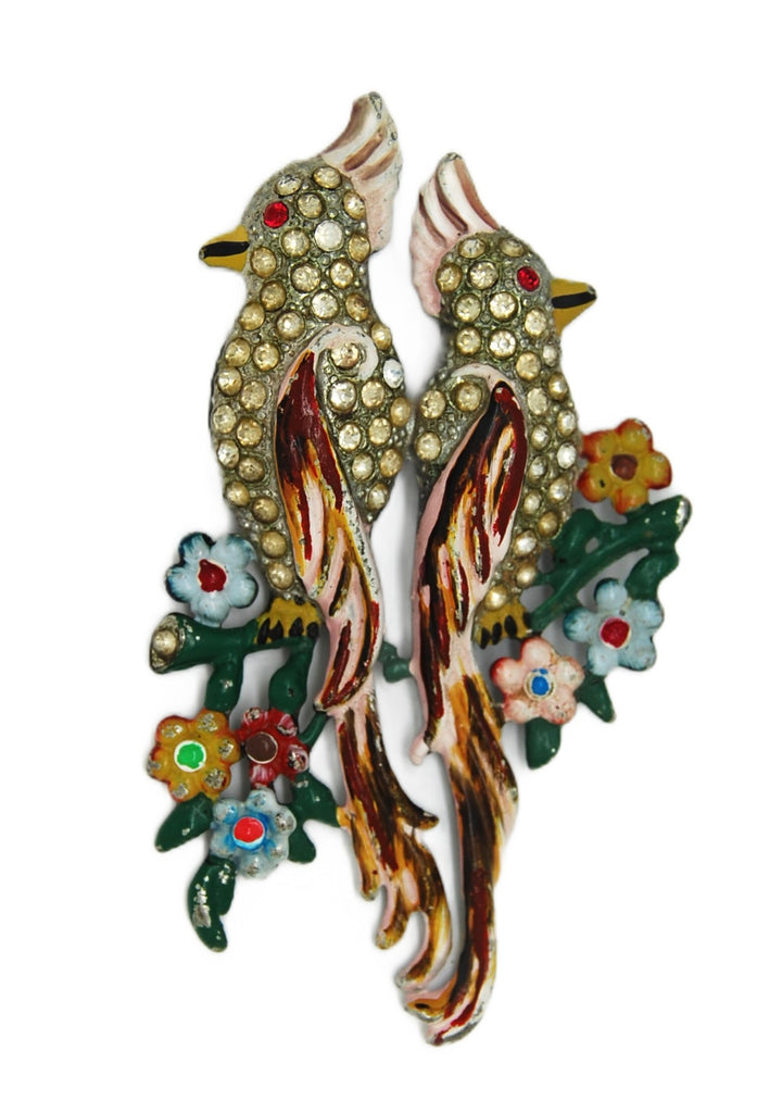 Coro Calopsitta Colorful Birds Copy Vintage Figural Costume Brooch
