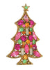 Regency Pink Crystals 3 Candle Christmas Tree Vintage Figural Brooch