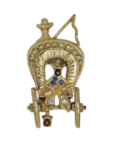 Coro Western Wagon Small Series Vintage Figural Costume Brooch