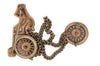 Gargano Circus Bear Unicycle Wheel Chatelaine Vintage Figural Brooch Set