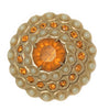 Coro Amber & Pearl Dome 1950s Vintage Brooch