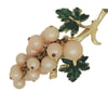 Coro Grapes Bunch Pearls & Leaves Vintage Figural Costume Brooch