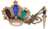 Sterling Crown & Dirk Chatelaine Vintage Figural Brooch Set