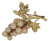 Coro Grapes Bunch Pearls & Leaves Vintage Figural Costume Brooch
