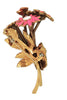 Castlecliff Spring Time Gold Plate Floral Trembler Vintage Figural Brooch
