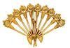 Art Deco Peacock Vintage Prong-Set Golden Topaz Stones Figural Pin Brooch