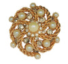 Carnegie Golden Pearl Swirls Vintage Figural Pin Brooch