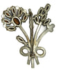 Flowers Pot Metal Multi-Color Rhinestones Floral Stems Vintage Figural Pin Brooch