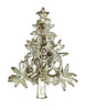 LIA Flocked Sparkling Classic Christmas Poinsettia Tree Vintage Figural Brooch