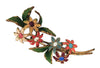 Delicate Colorful Enamel & Rhinestone Flower Spray Vintage Figural Pin Brooch