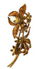 Delicate Colorful Enamel & Rhinestone Flower Spray Vintage Figural Pin Brooch